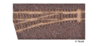 TILLIG 86514 - H0 Gleisbettung Elitegleis dunkel (braun) für linke Weiche 15°
